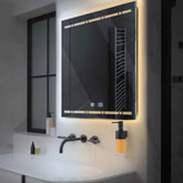 LED Spiegel Quadratisch | Touch-Schalter | Anti-Beschlag-Funktion | Einstellbare Farbtemperatur - Reyze Seria Minimal Model 3
